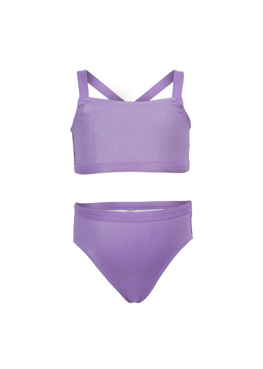 Kids Everyday Sunday | Heather Mauve Two Piece Girl Swim Set