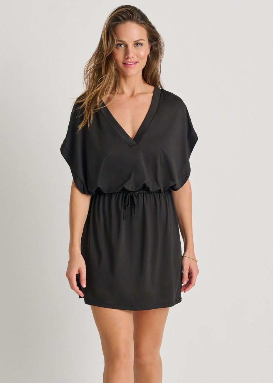 Women Everyday Sunday Beach Cover-Ups | Black Cover-Up Tunic