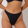 Women Everyday Sunday Swim Bottoms | Black Recycled Mid Rise Bikini Bottom