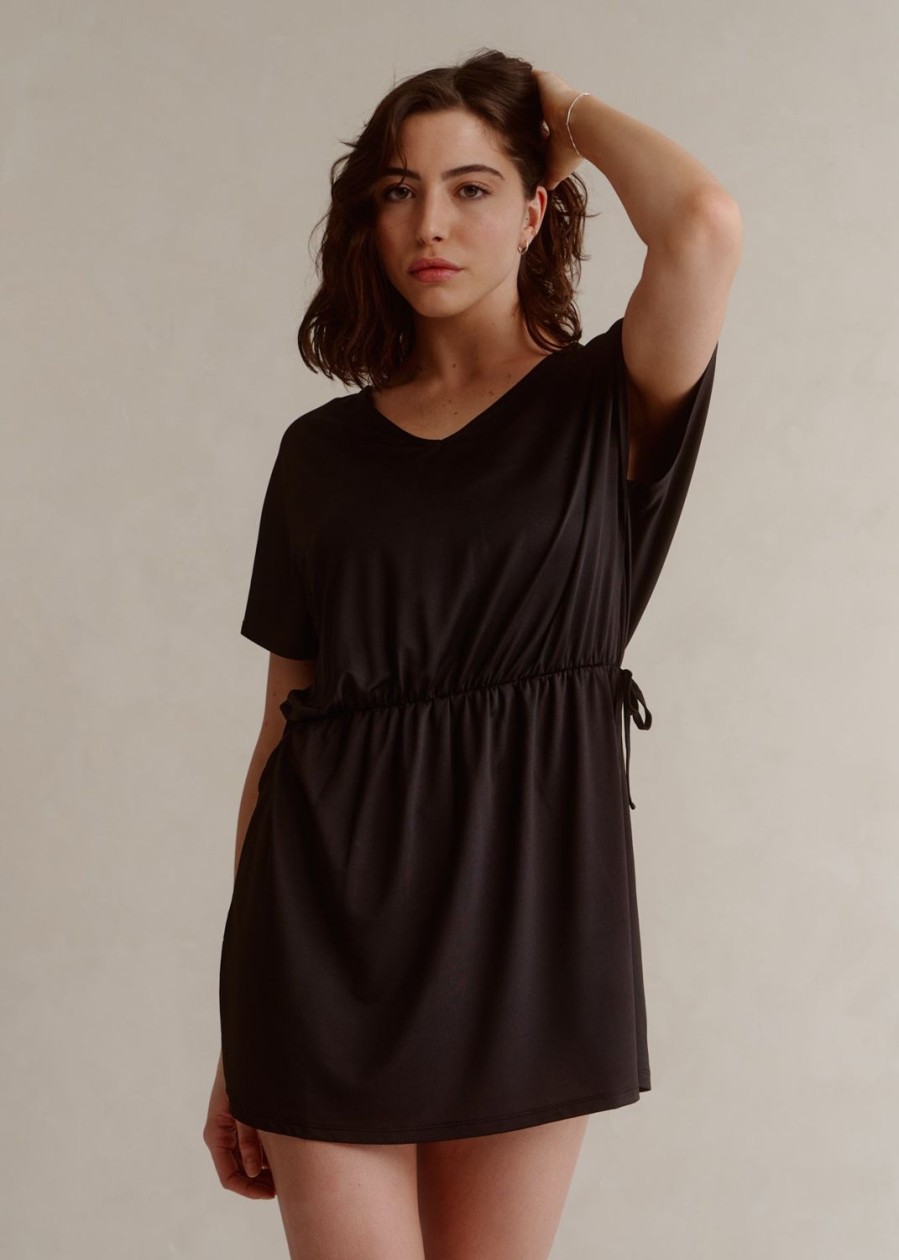 Women Everyday Sunday Beach Cover-Ups | Black Cover-Up Tunic