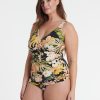 Women Everyday Sunday Body + | Plus Size Black Bird Wrap Tankini Top