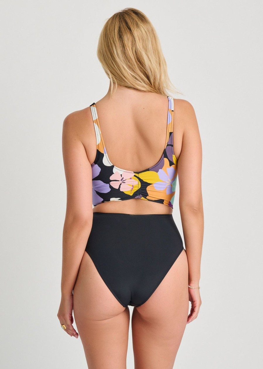 Women Everyday Sunday One-Pieces | Aqua Bloom Recycled High Leg Wrap One-Piece