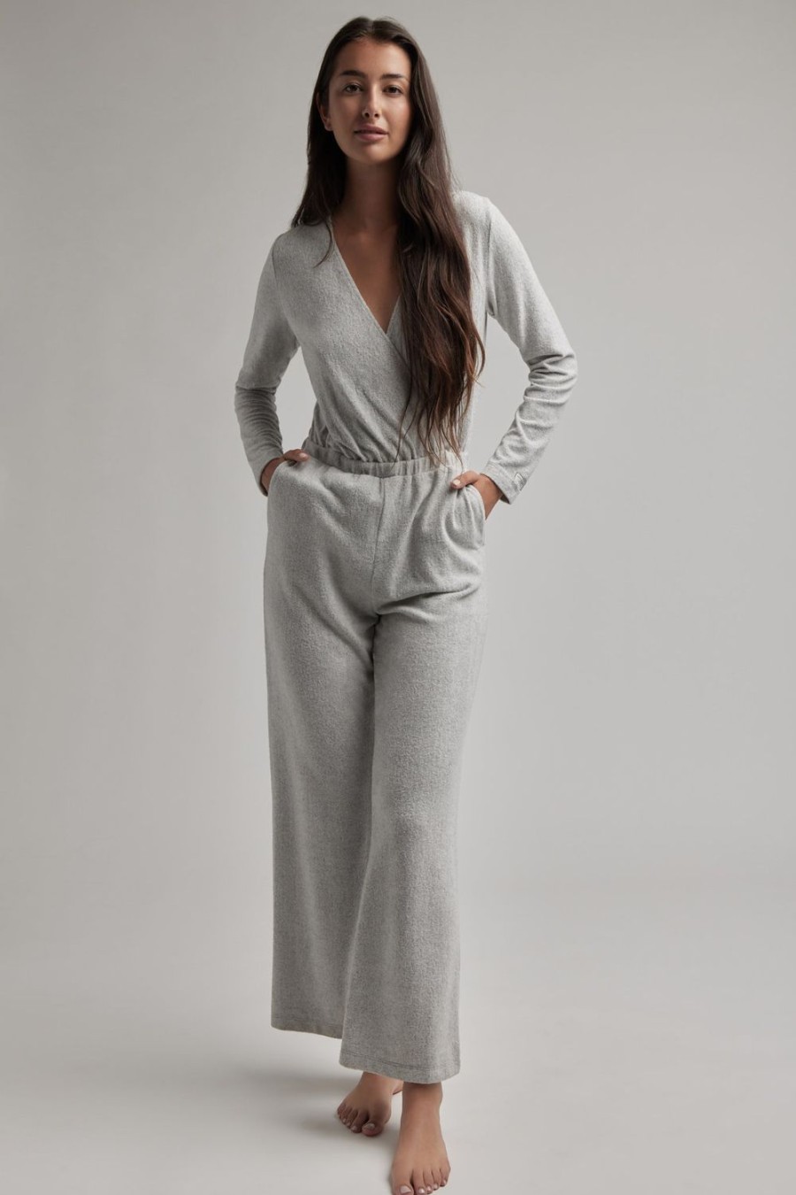 Women Everyday Sunday Loungewear | Heather Grey Recycled So-Soft Jumpsuit