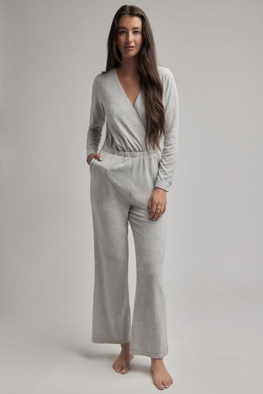 Women Everyday Sunday Loungewear | Heather Grey Recycled So-Soft Jumpsuit