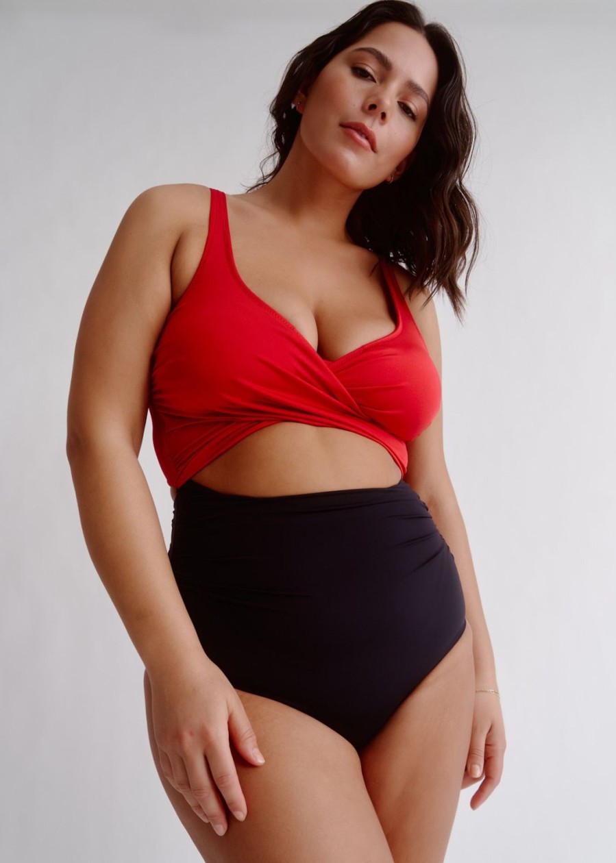 Women Everyday Sunday One-Pieces | Lychee Red Wrap One-Piece