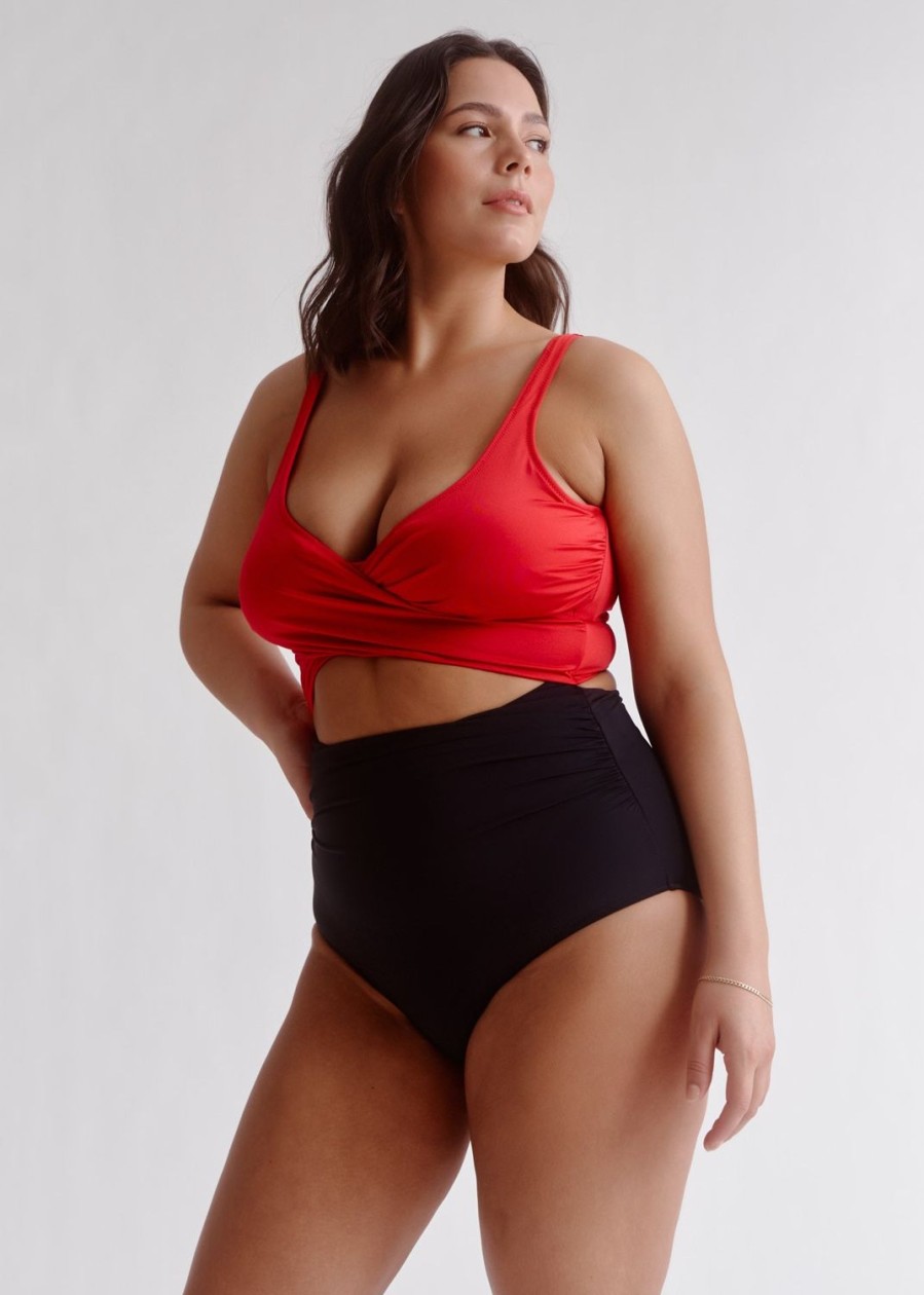 Women Everyday Sunday One-Pieces | Lychee Red Wrap One-Piece