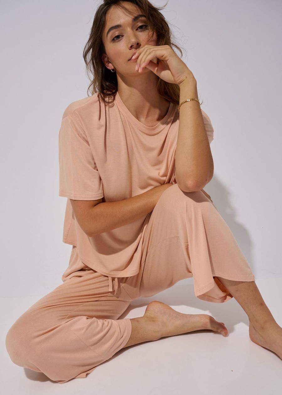 Women Everyday Sunday Sleepwear | Peach Everyday Loose Tee