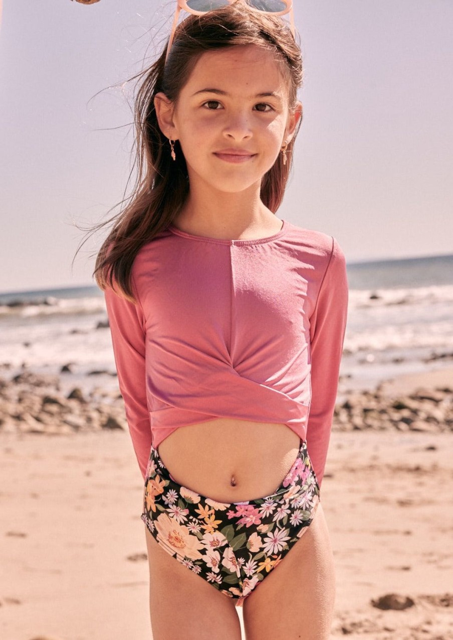 Kids Everyday Sunday | Floral Sunset One-Piece Girl Rashguard