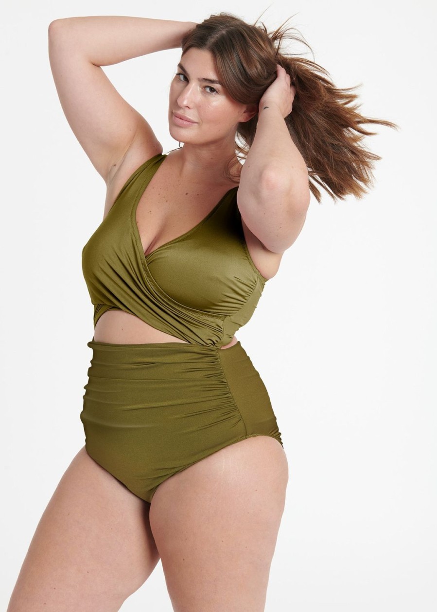 Women Everyday Sunday One-Pieces | Plus Size Duck Green Wrap One-Piece