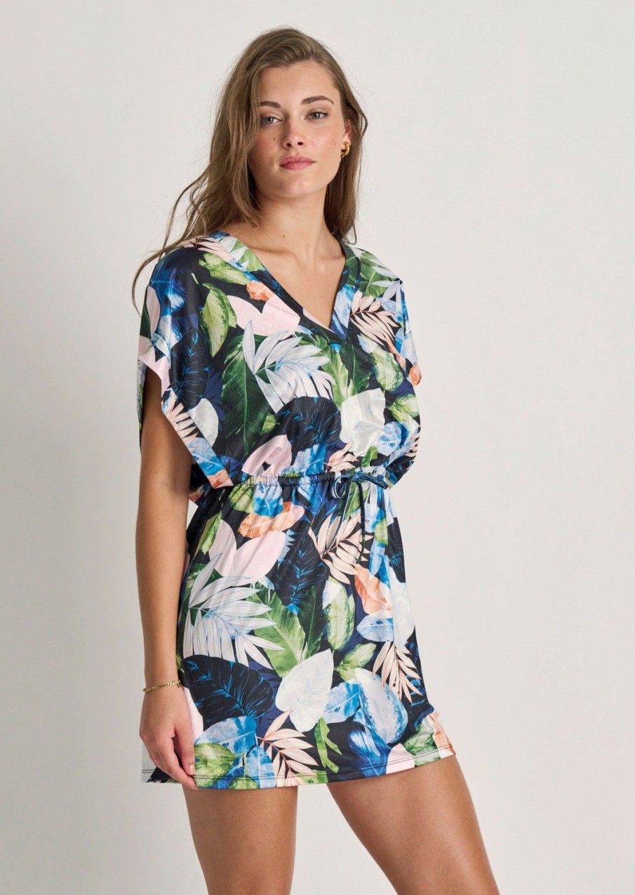 Women Everyday Sunday Beach Cover-Ups | Black Rainforest Cover-Up Tunic