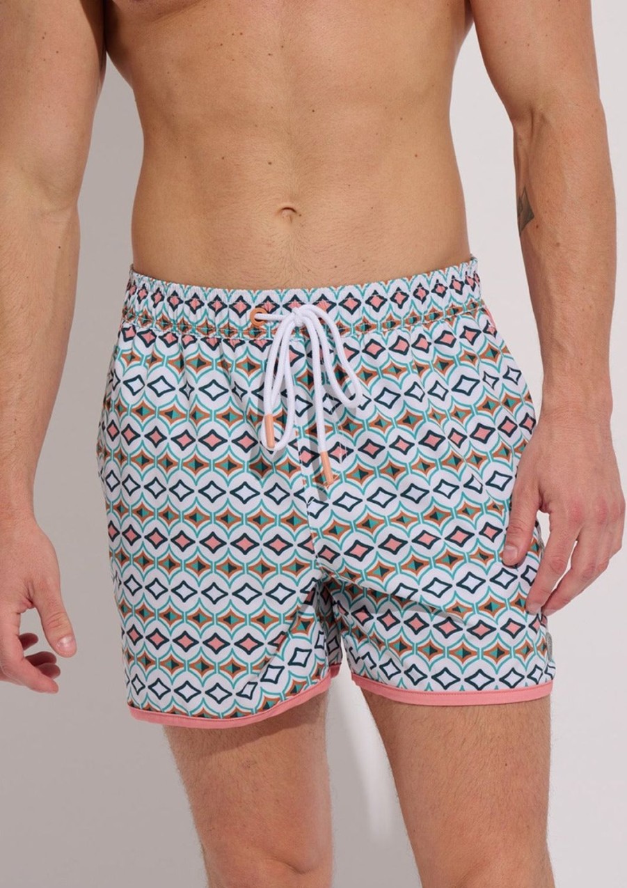 Men Everyday Sunday | Geo Retro Swim Trunk