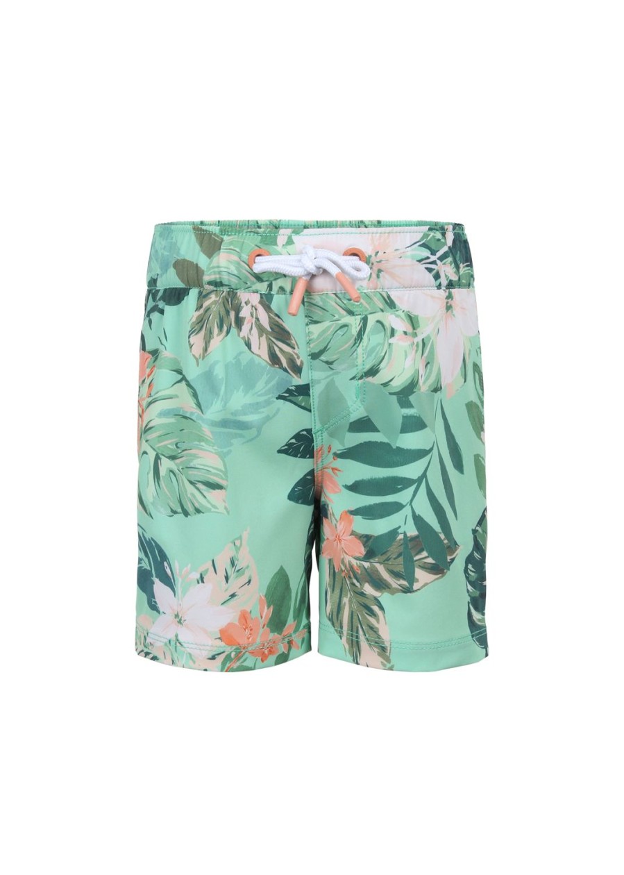 Kids Everyday Sunday | Green Tropical Boy Casual Swim Trunk