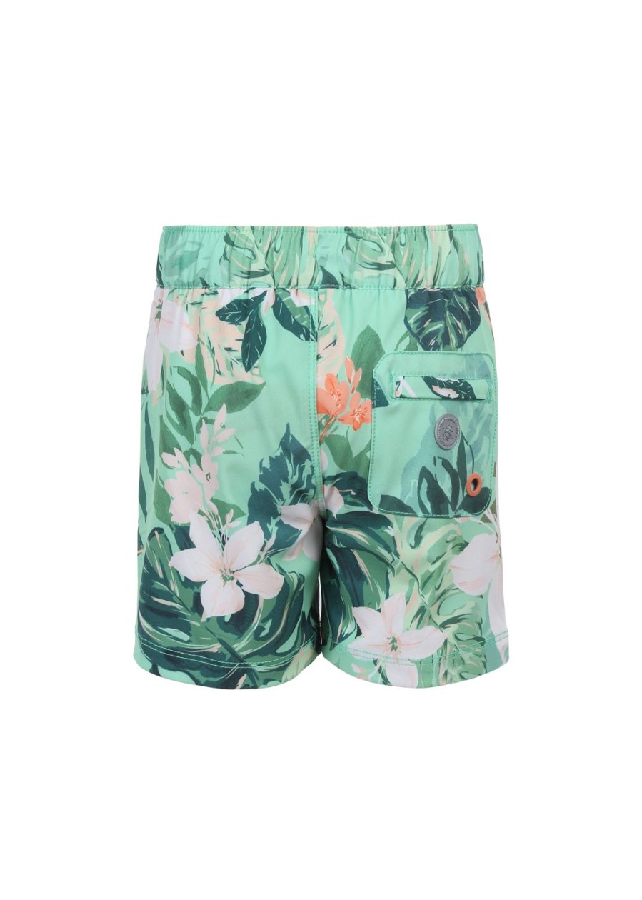 Kids Everyday Sunday | Green Tropical Boy Casual Swim Trunk