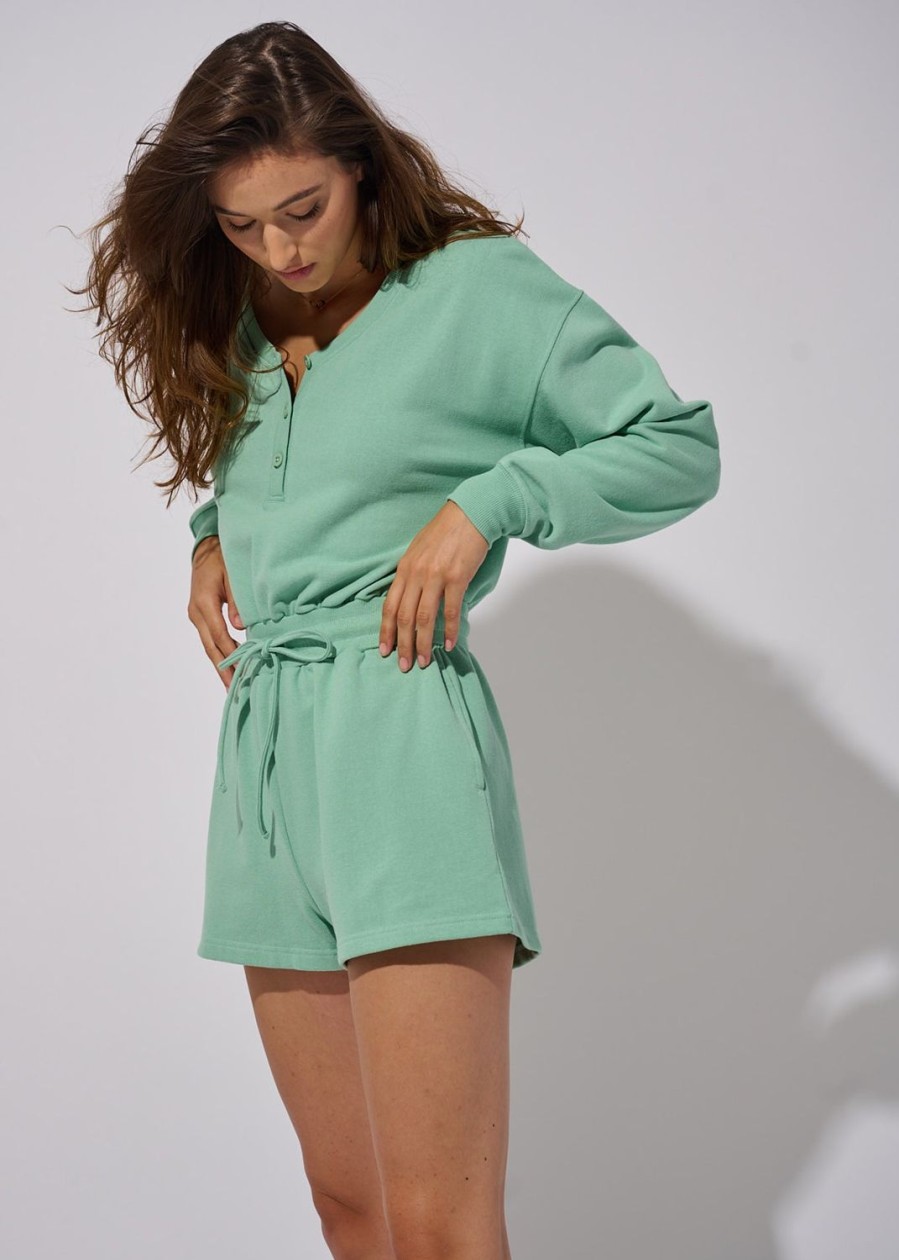 Women Everyday Sunday Loungewear | Jade Green Recycled Comfort Jumpsuit