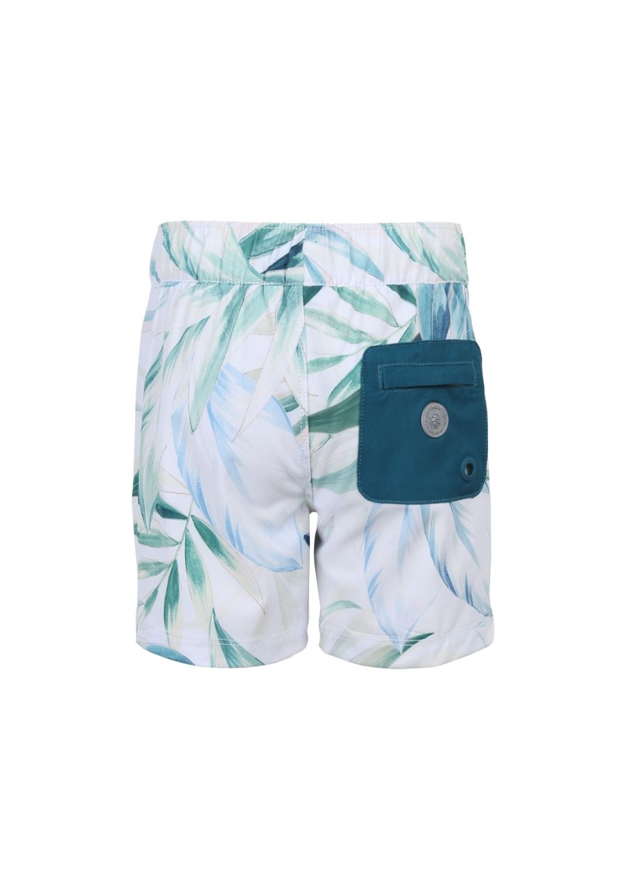 Kids Everyday Sunday | White Leafs Boy Casual Swim Trunk