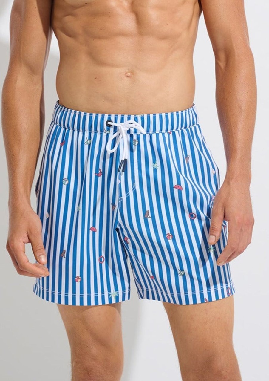 Men Everyday Sunday | Beach Stripe Casual Swim Short