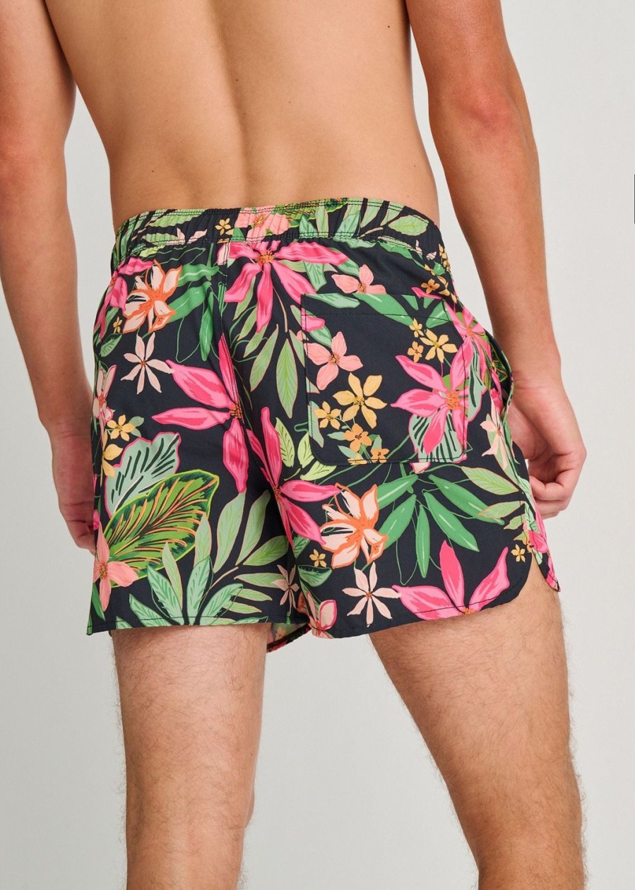 Men Everyday Sunday | Black Beach Recycled Retro 2 Swim Trunks