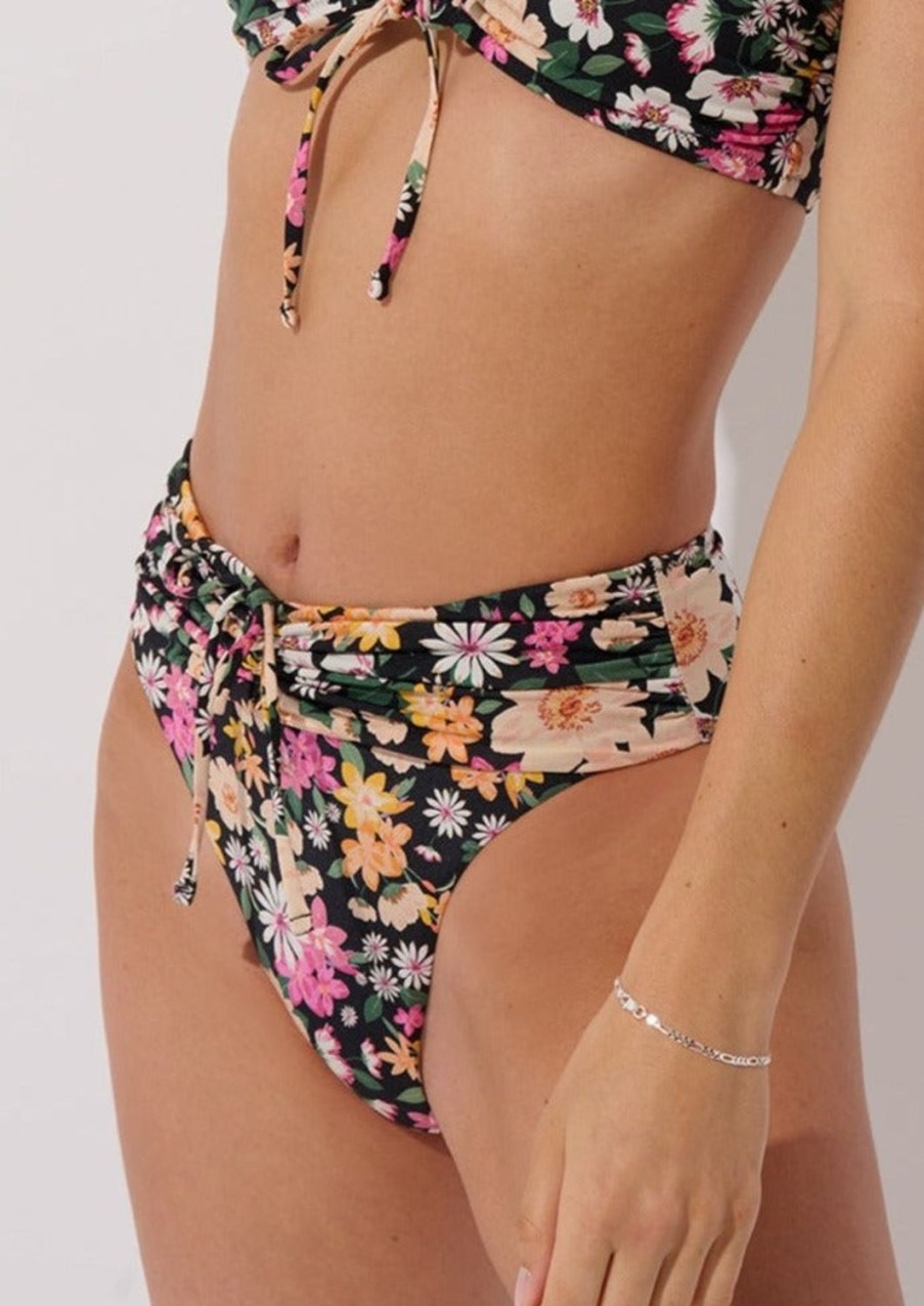 Women Everyday Sunday Swim Bottoms | Floral Sunset High Waist Bottom