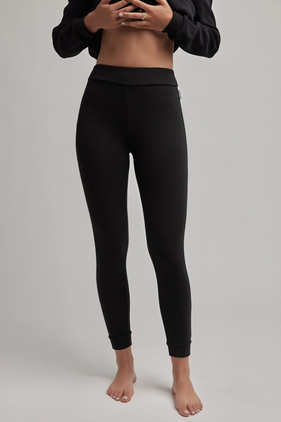 Women Everyday Sunday Loungewear | Black Warm Leggings