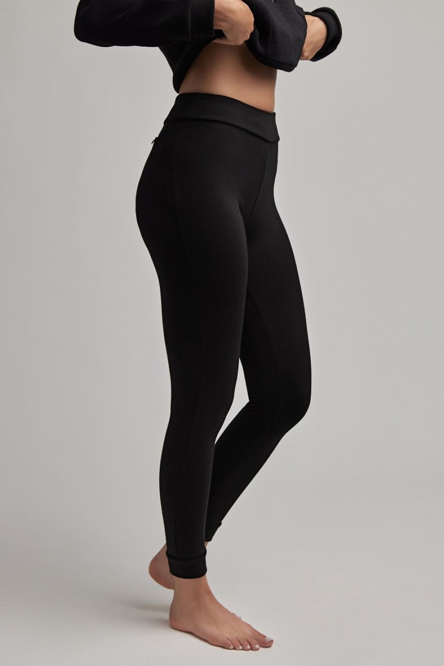 Women Everyday Sunday Loungewear | Black Warm Leggings