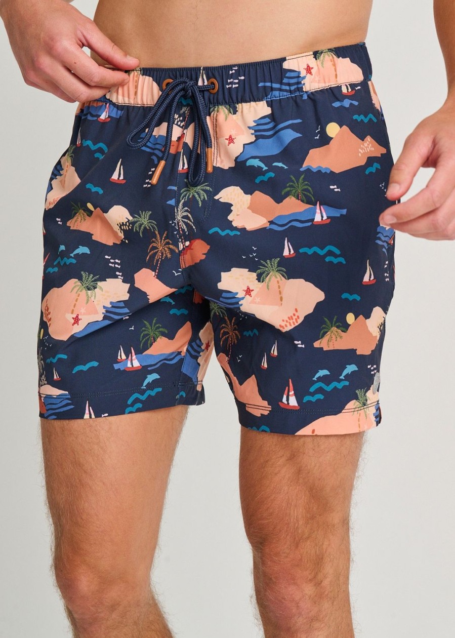 Men Everyday Sunday | Island Landscape Recycled Casual Swim Trunks