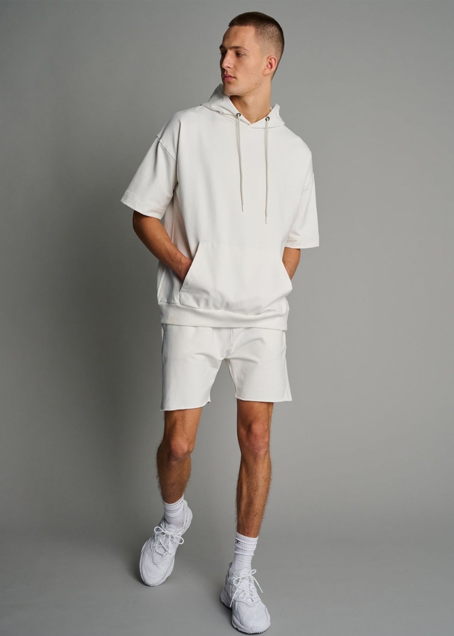 Men Everyday Sunday | Cream Short Sleeve Comfort Hoodie