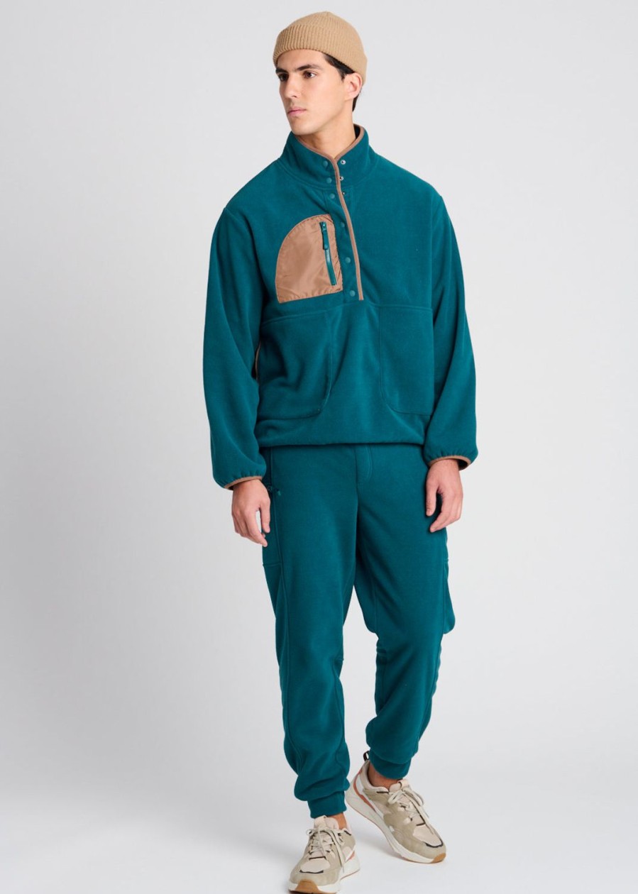 Men Everyday Sunday | Deep Teal Recycled Polar Jacket