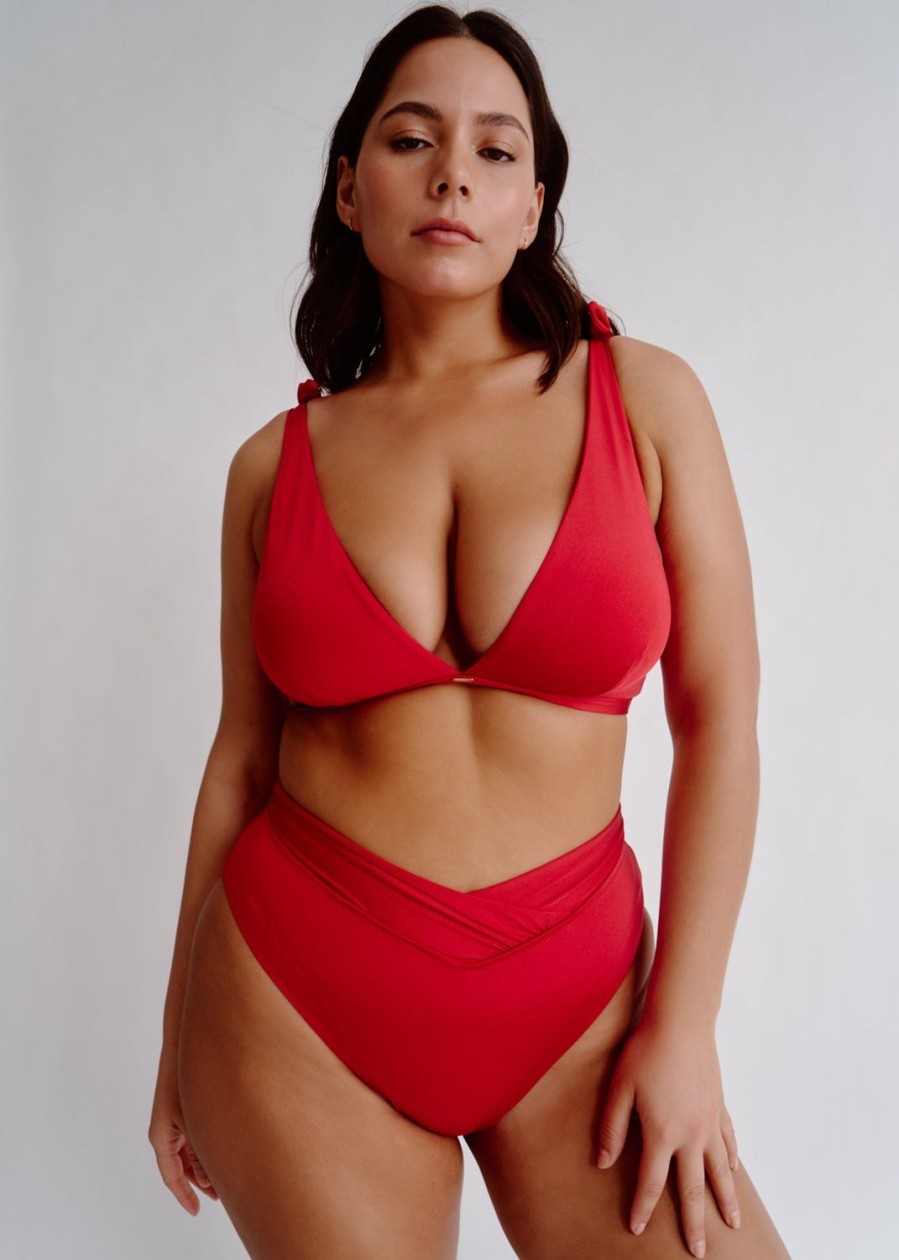 Women Everyday Sunday Swim Tops | Lychee Red Bikini Crop Top