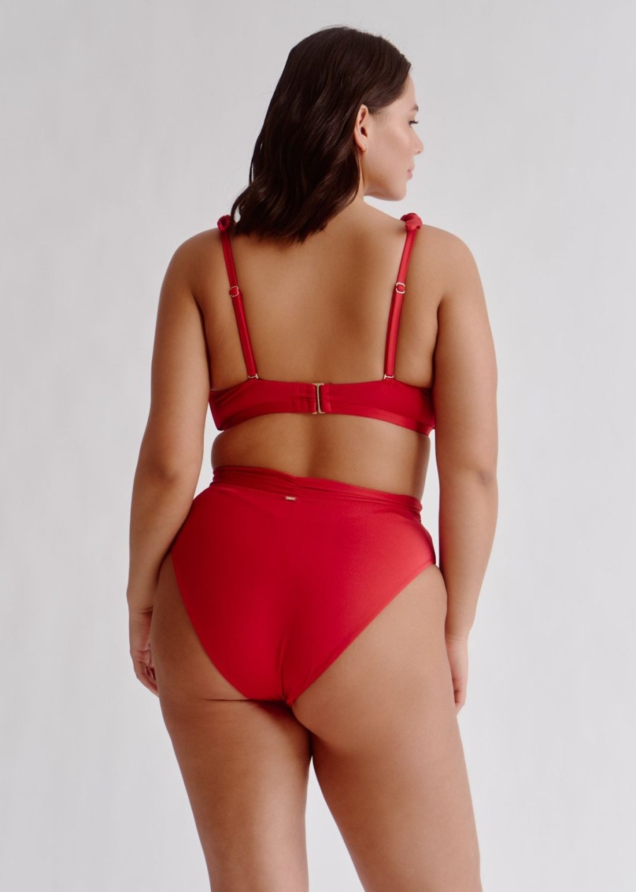 Women Everyday Sunday Swim Tops | Lychee Red Bikini Crop Top