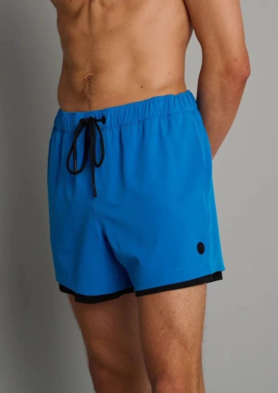 Men Everyday Sunday | Blue Double Layer Swim Short