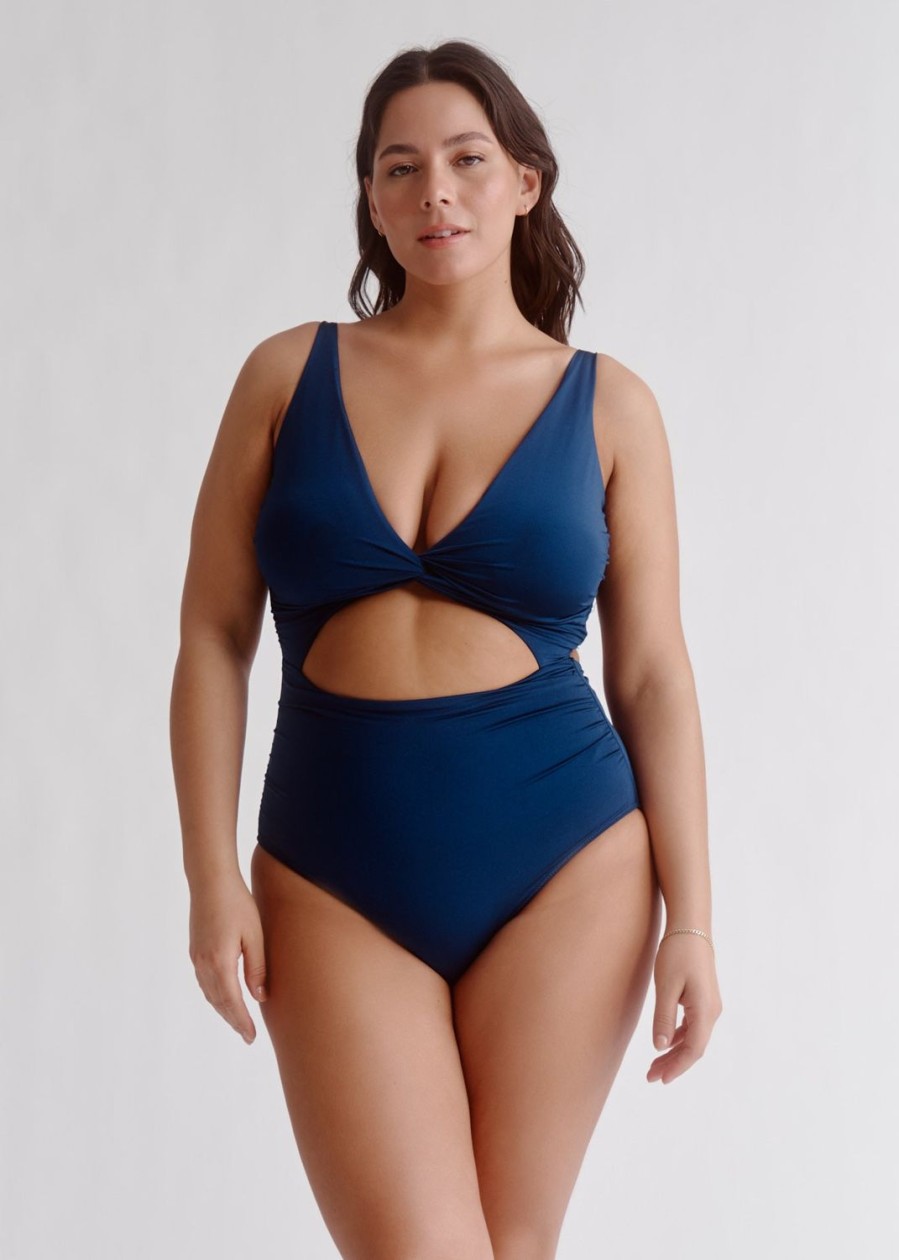 Women Everyday Sunday One-Pieces | Marine Front Twist One-Piece Swimsuit