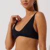 Women Everyday Sunday Swim Tops | Black Recycled Bikini Top With Front Shirring