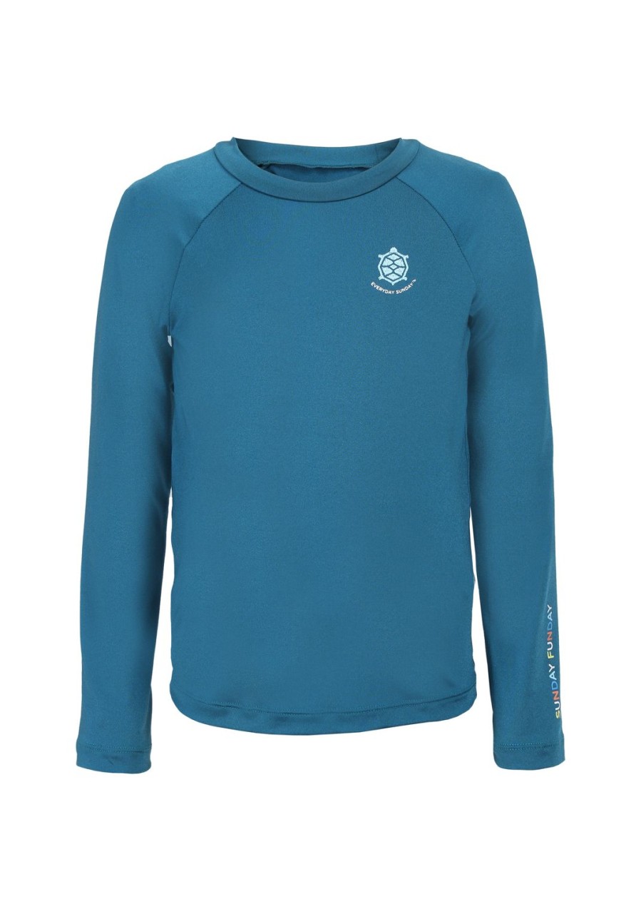 Kids Everyday Sunday | Unisex Blue Coral Ocean Long Sleeve Rashguard