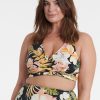 Women Everyday Sunday Body + | Plus Size Black Bird D-Cup Crop Top