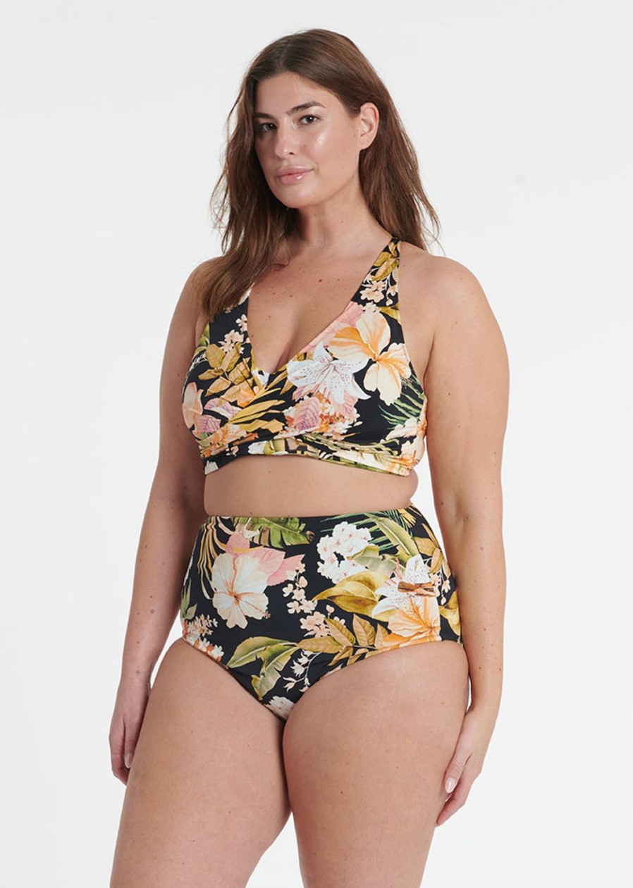 Women Everyday Sunday Body + | Plus Size Black Bird D-Cup Crop Top