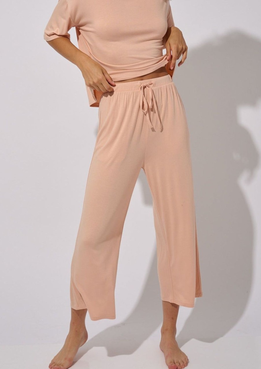 Women Everyday Sunday Sleepwear | Peach Everyday Cropped Pant