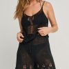 Women Everyday Sunday Beach Cover-Ups | Black Cover-Up Cami-Black