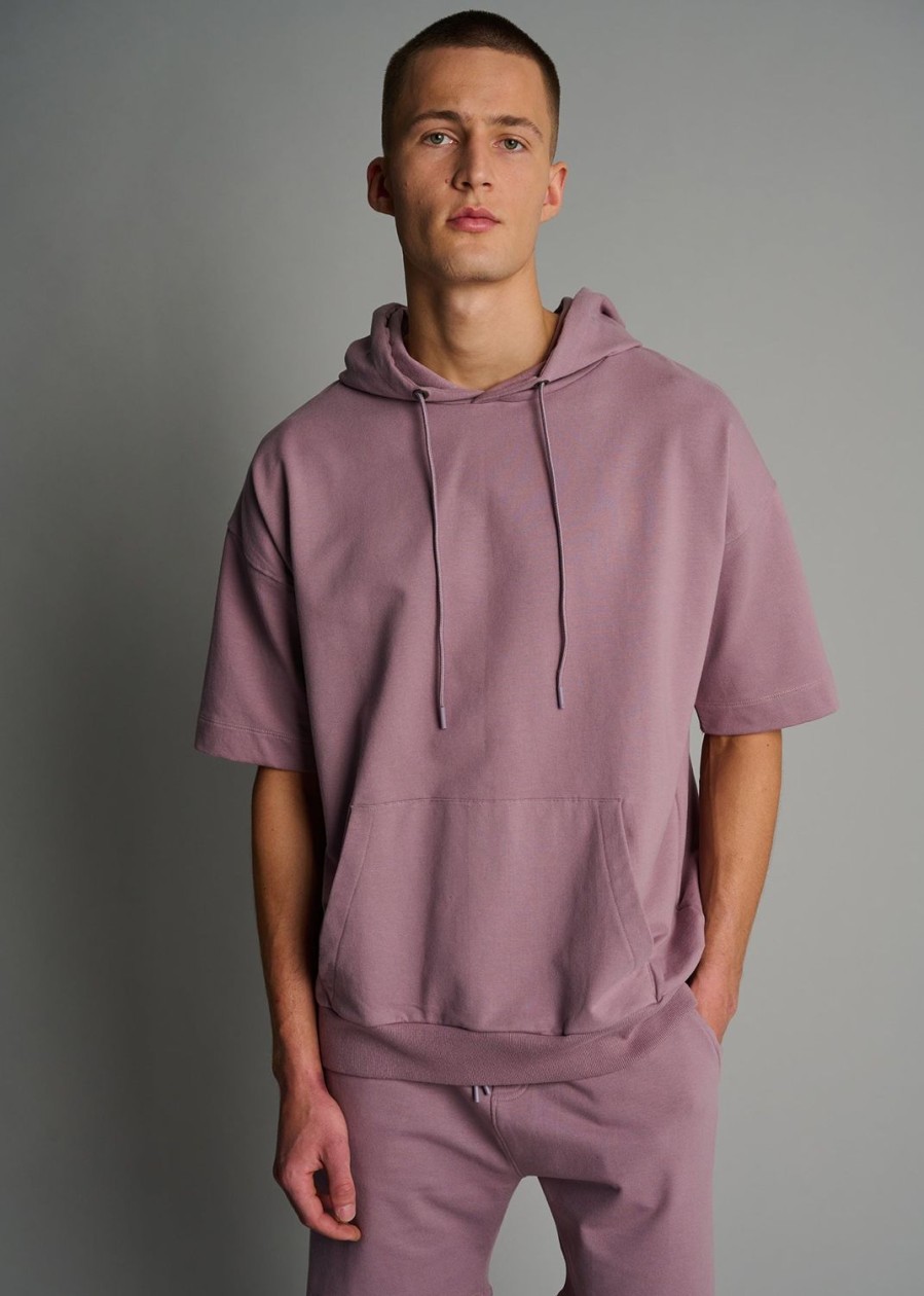 Men Everyday Sunday | Elderberry Short Sleeve Comfort Hoodie