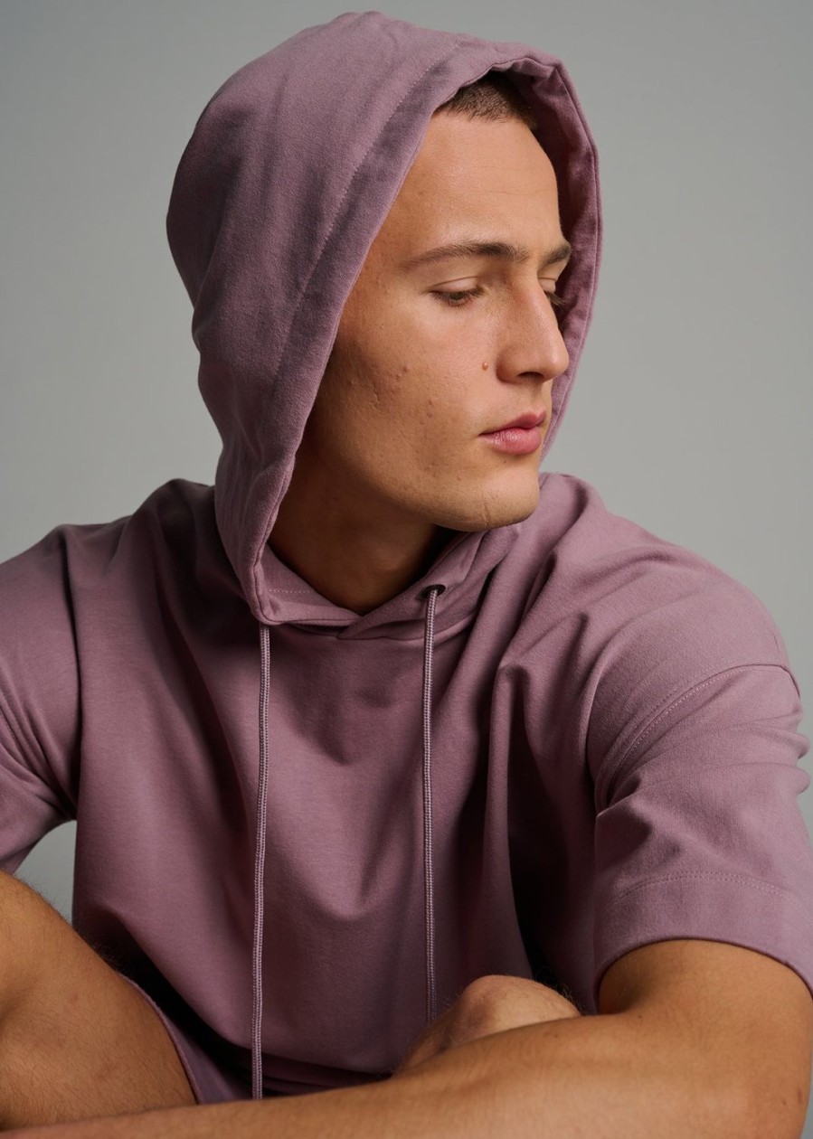 Men Everyday Sunday | Elderberry Short Sleeve Comfort Hoodie