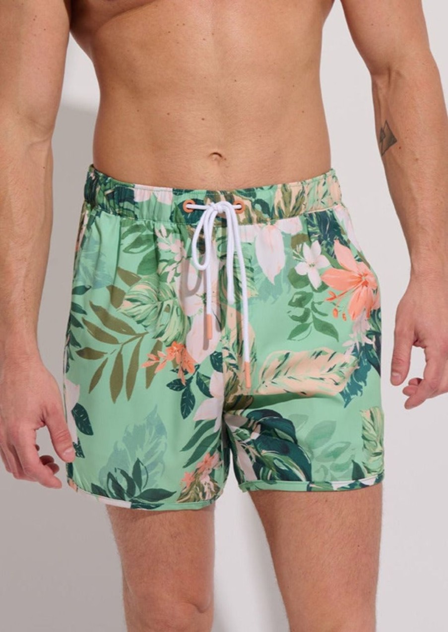 Men Everyday Sunday | Green Tropical New Chino Swim Trunk