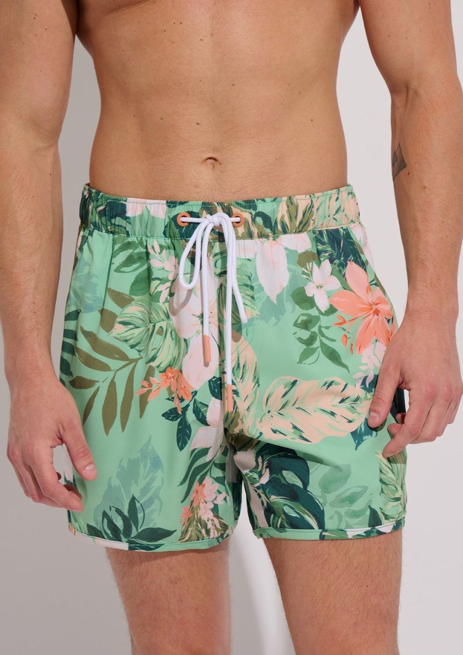 Men Everyday Sunday | Green Tropical New Chino Swim Trunk