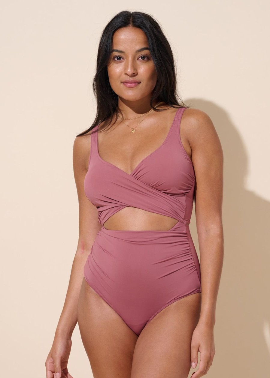 Women Everyday Sunday One-Pieces | Brown Rose Wrap One-Piece