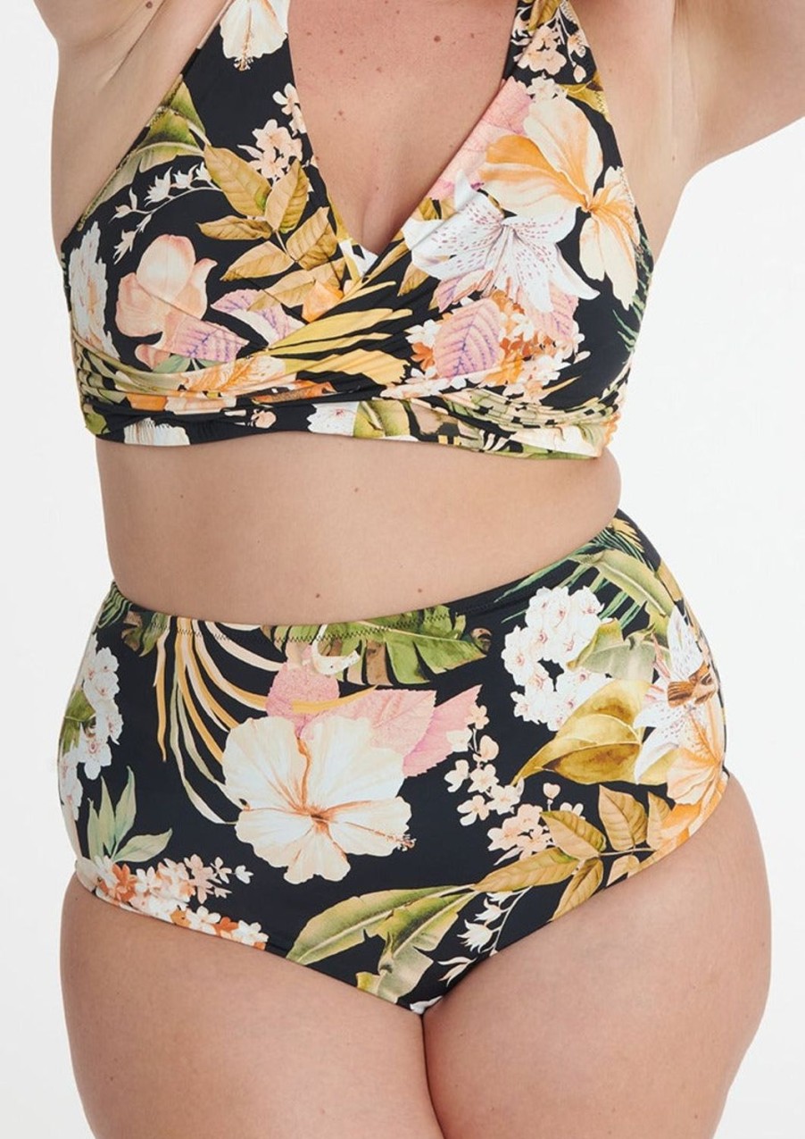 Women Everyday Sunday Body + | Plus Size Black Bird High Waist Bikini Bottom