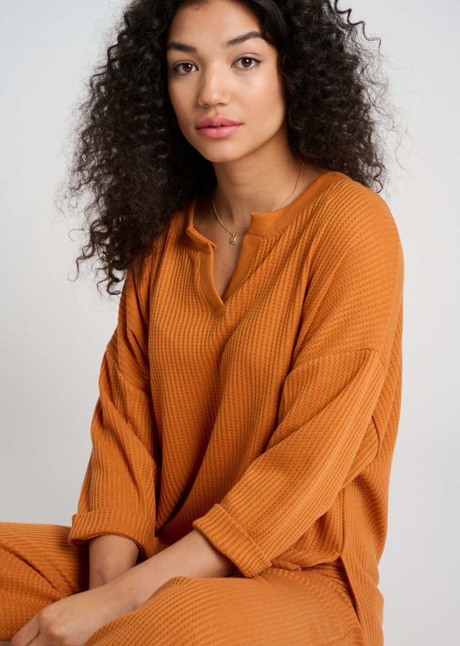 Women Everyday Sunday Loungewear | Desert Sun Waffle Pop Over