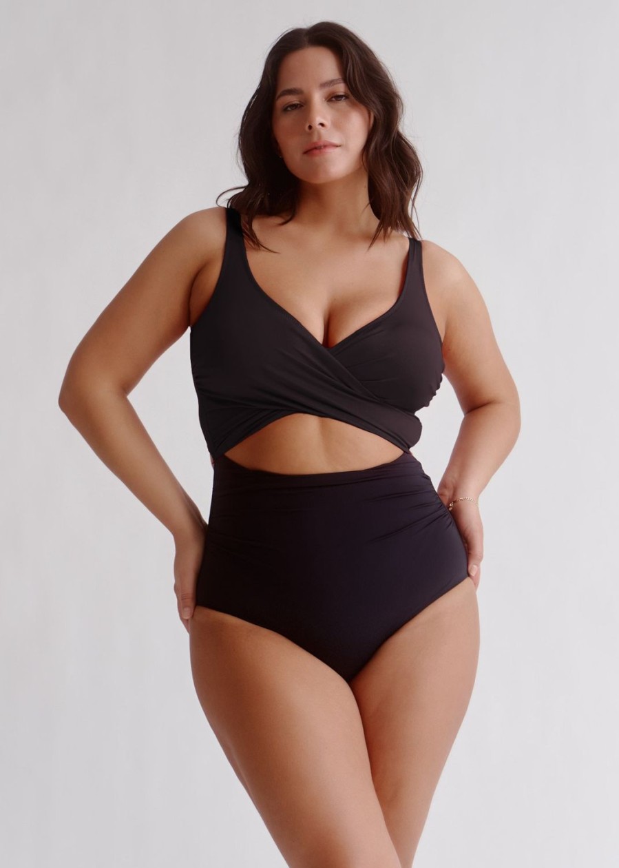 Women Everyday Sunday One-Pieces | Black Wrap One-Piece